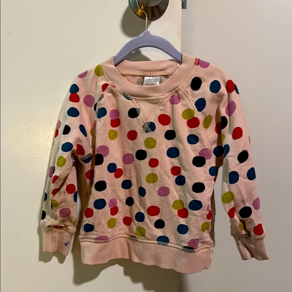 Hanna Andersson Colorful Confetti Polka Dot Kids Sweatshirt Terrycloth